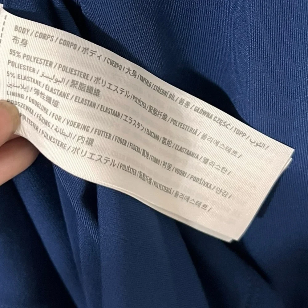 ABERCROMBIE & FITCH Blue Off Shoulder Long Sleeve Maxi Dress